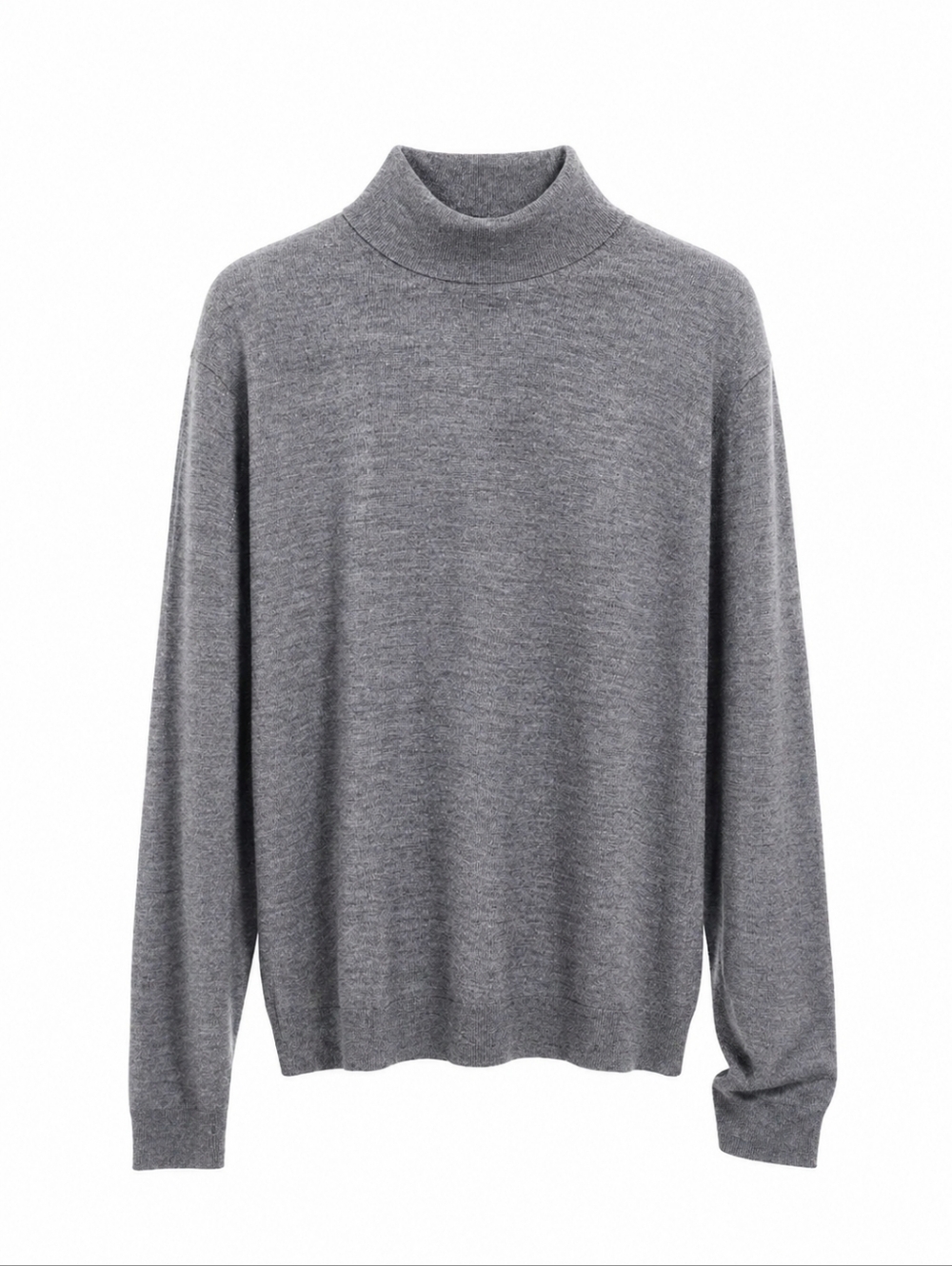 Jack Victor Mens Gray Silk Cashmere Wool Knit Mock Neck Sweater Old Money M